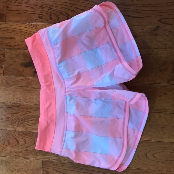 lululemon pink plaid shorts